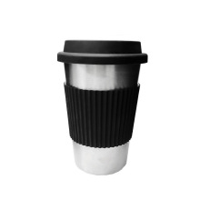 Copo de café anti-escaldante para café caneca de aço inoxidável 304 com tampa de silicone